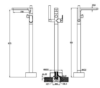Напольный смеситель для ванны Boheme Spectre 459-CR хром
